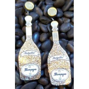 EARRINGS CHAMPAGNE TIME OVERSIZED ACRYLIC LUX  !!!🍾🥳🥂